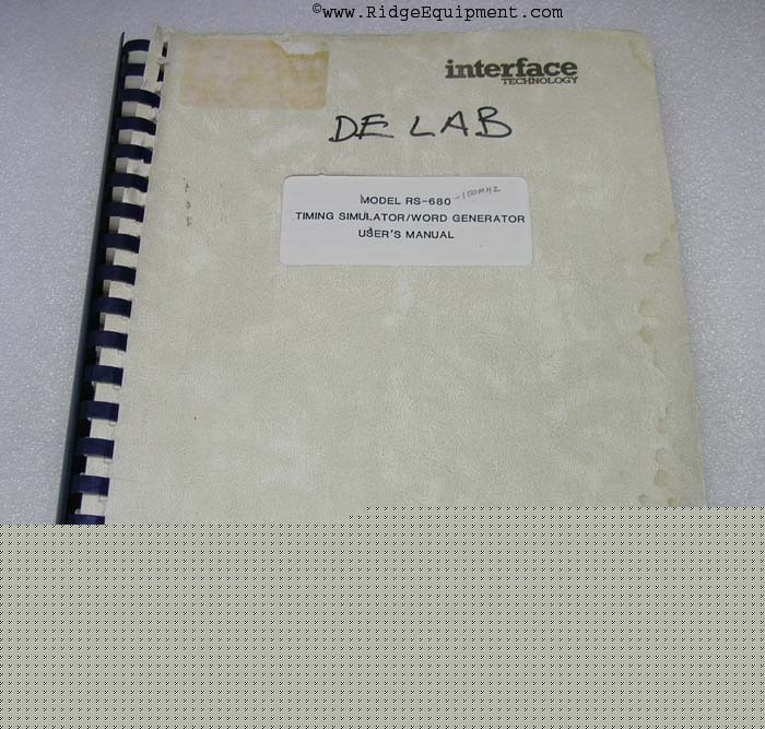 Interface technology rs-680 timing simulator manual