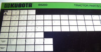 Kubota B5200 tractor parts catalog microfiche fiche