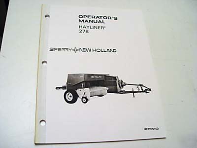 New holland 278 hayliner baler operator's manual nh oem