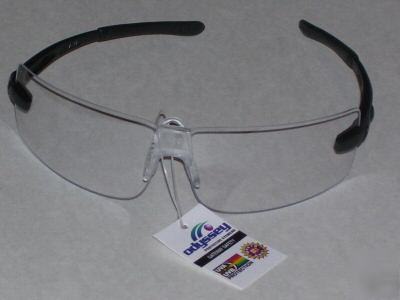Odyssey safety glasses clear lens - black frame