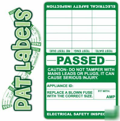 Pat labels - 150 pass cable wrap labels for pat testing