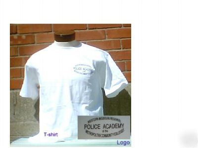 Police academy ptgear, 2 t-shirts, xl white w/logo