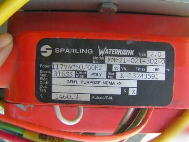 Sparling digital waterhawk 1 1/2 flow meter FM621-021