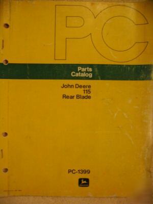 John deere 115 rear blade parts catalog manual
