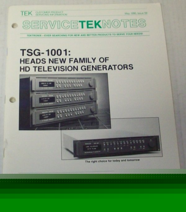Tektronix service tek notes tsg-1001 Â©1990 issue 59
