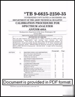 Agilent hp 8562 an/usm-489A cali procedure manual