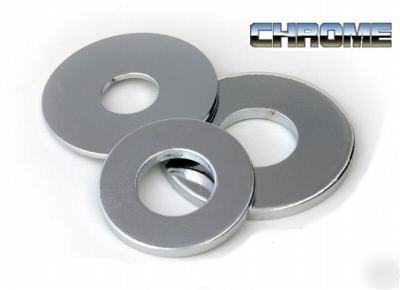 Chrome sae flat washer 3/8 harleys boats etc