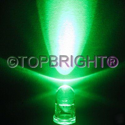 New 20 pcs megabright green led 5MM 28,000MCD free r&sh