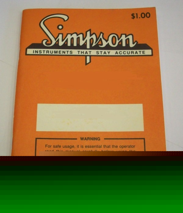 Simpson 470 op/service manual - $5 shipping 
