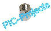 10 off M3 x 6MM hex spacer brass nickel plated