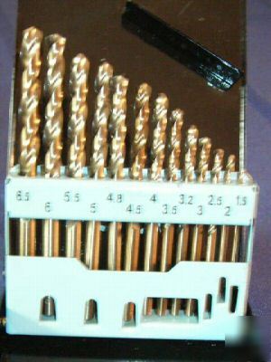 13PC 5% cobalt hss drill bit set 1.5-6.5MM hard metals