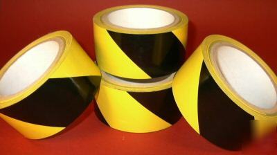 4 rolls safety marking tape yellow & black 240 feet