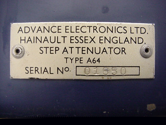 Advance electronics step attenuator A64 600 ohms tested
