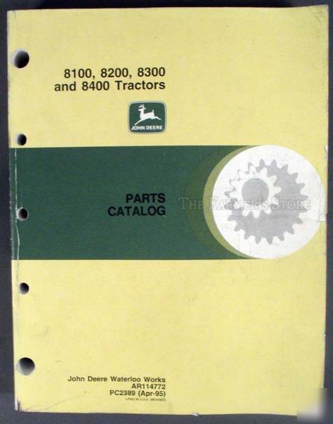 John deere 8100, 8200, 8300, 8400 tractor parts catalog