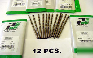 New (12) #60 cobalt jobber drills - precision twist