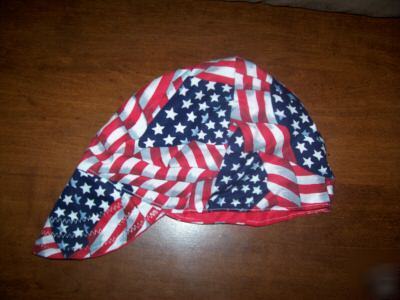 American flag welders hat hats cap caps welding biker