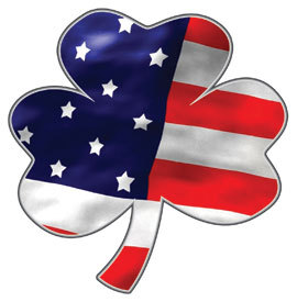 Fire rescue american flag shamrock helmet decal