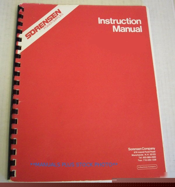 Sorensen qrb 40-.75 op/service manual - $5 shipping 