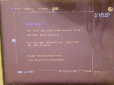 Tektronix TDS784C oscilloscope, 1 ghz with options