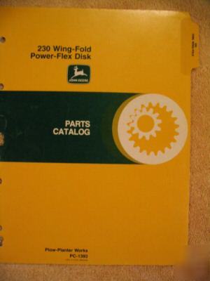 John deere 230 wing fold disk parts catalog manual
