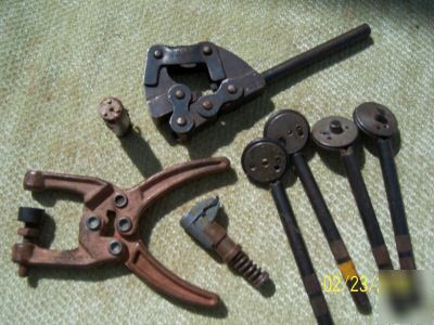 Lot of 9 aviation aircraft rivet set parts tools clamp