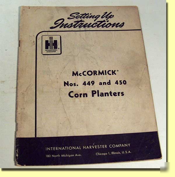 International harvester mccormick corn planter manual 