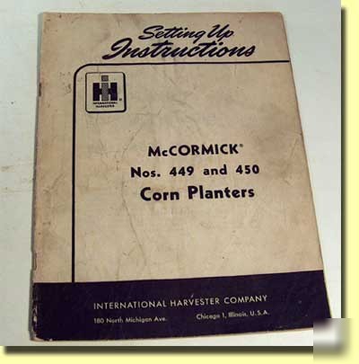 International harvester mccormick corn planter manual 