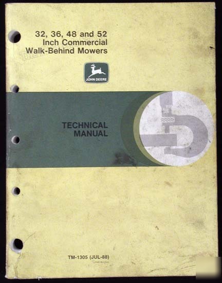 John deere 32 36 48 52 inch wb mower technical manual