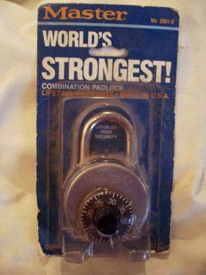 Master dual locking combination padlock 2001-d bnip nos