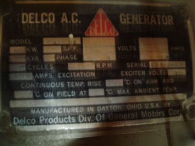 <300 hours delco a.c. generator-V16, 350KW 427 kva,PH3 
