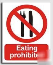 Eating prohibited sign-adh.vinyl-300X400MM(pr-034-am)