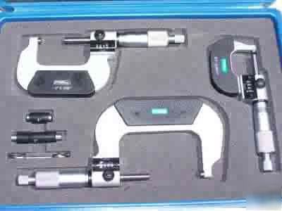 Fowler 52-224-103 3 piece digit micrometer set 0-3