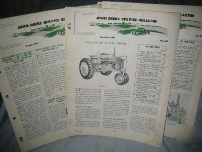 John deere vintage collector service bulletin (1953)