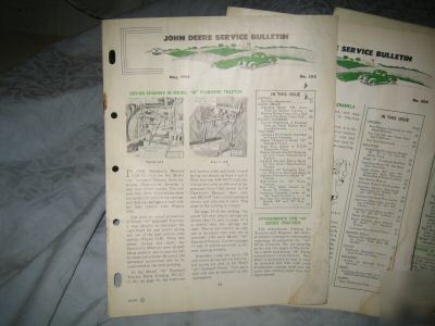 John deere vintage collector service bulletin (1953)