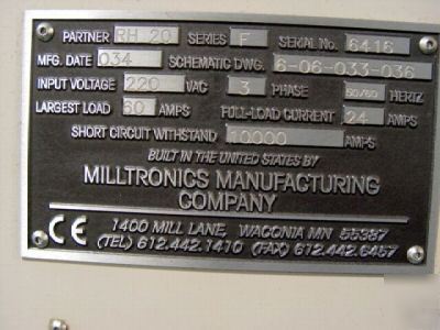 Milltronics vertical machining center