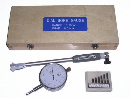 New 18-35 mm x 0.01 dial bore gauge set gage precision 
