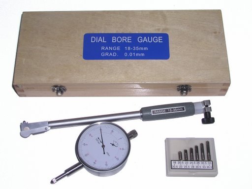 New 18-35 mm x 0.01 dial bore gauge set gage precision 