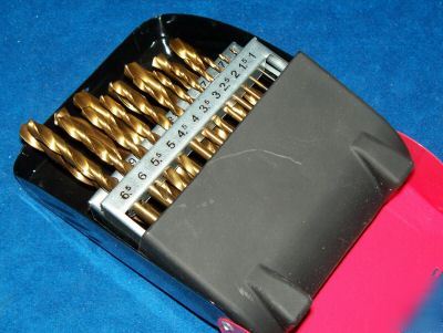 19PC high speed steel drill bit set - sizes 1-10MM