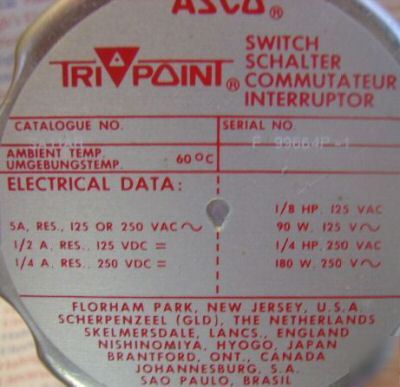 Asco nuclear tripoint adj. temp switch SA11AR QT11A4R