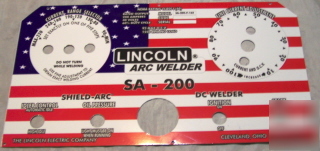 Lincoln welder s-200 l-5171 american flag control plate