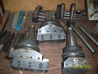 Lot of 3 narex vhu offset boring heads w/holders, etc