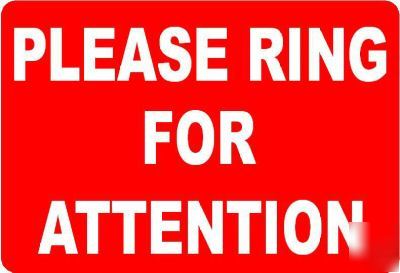 Please ring for atention sign/notice