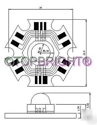 5 pc 3W manaul control 6 pin rgb full color led 70 lm