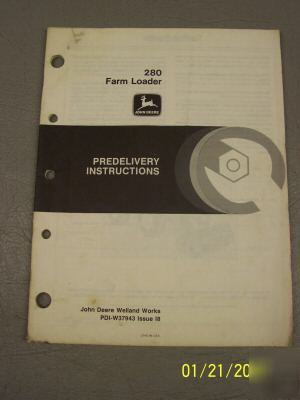 John deere 280 farm loader operators owners manual 