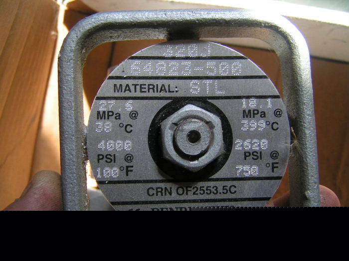 Penberthy gage valve 4000 psig 3/4