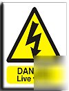 Danger live wires sign-adh.vinyl-200X250MM(wa-043-ae)