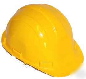 Hard hat hats safety helmet 6 point suspension yellow