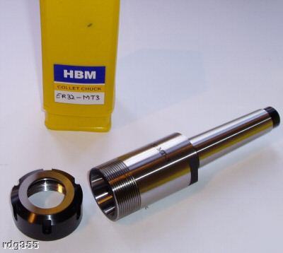 Hbm ER32 collet chuck MT3 taper milling machine