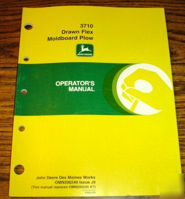 John deere 3710 drawn moldboard plow operator manual jd
