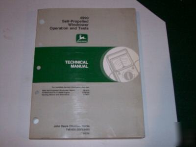 John deere 4990 self-prop. windrower technical manual